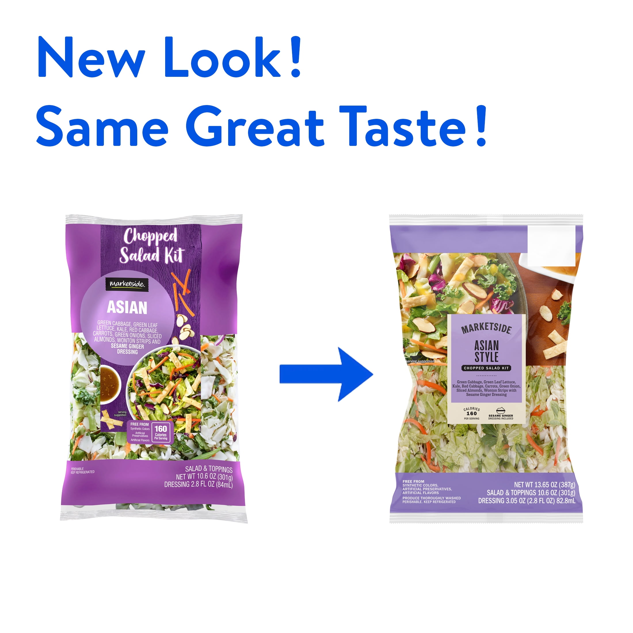 Marketside Asian Chopped Salad Kit, 10.6 oz Bag, Fresh