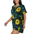 thumbnail image 5 of Sigee Sunflowers And Blue Flower for Sleepwear Casual Pjs with Pockets Women's Pajamas Sets Shorts 2 Piece Short Sleeve Lounge Sets Large, 5 of 9