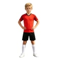 thumbnail image 2 of LPKRT Boys 2 Piece Matching Clothing Set Short Sleeve And Shorts Two Piece Sports Training Breathable Lightweight Outfits Sets Red 15-16 Years, 2 of 9