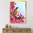 thumbnail image 3 of Designart 'Little Yellow Bird Near The Nest with Pink Flowers' Traditional Framed Art Print, 3 of 4