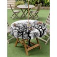 thumbnail image 5 of Outdoor Tablecloth with Umbrella Hole Zipper Modern Tree Branches Round Tablecloth 60" Waterproof Outside Table Cloth Contemporary Gray Botanical Patio Table Cover Tablecloths for Picnic Party, 5 of 8