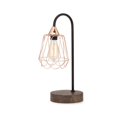 thumbnail image 1 of IMAX Corporation Tilton Copper and Wood Table Lamp in Brown, 1 of 5