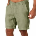thumbnail image 1 of Tfken Men Shorts For Summer Button Drawstring Solid Color Shorts With Pockets Casual Daily Wear Male Leisure Clothes Green, 1 of 8