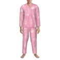 thumbnail image 4 of Kll Breast Cancer Awareness Sleepwear Mens Flannel Pajamas,Long Cotton Pj Set, 4 of 9
