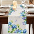 thumbnail image 3 of Table Runners 72 Inches Long Dress Scarves, Blue Hydrangea Farmhouse Kitchen/Dining Table Runner, Coffee Tablerunners, Linen Texture Butterfly Spring Floral 18x72 Inch, 3 of 9