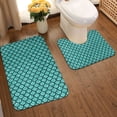 thumbnail image 2 of Honeii Aquamarine Glitter Pattern Bathroom Anti-Skid Pad Bathroom Mat Vintage Seamless Pattern Not-Slip Toilet Rug Set, 2 of 6