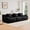 Black, variant on Alvantor Sectional Sofa with Reversible Ottoman L-Shaped 115" W 3-Seater Teddy Boneless Couch Modern Deep Seat Cloud Sofa for Living Room Orange