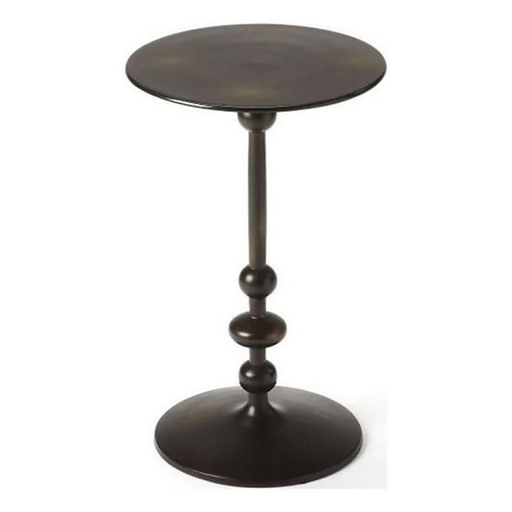 Beaumont Lane Transitional Metal Pedestal End Table in Black