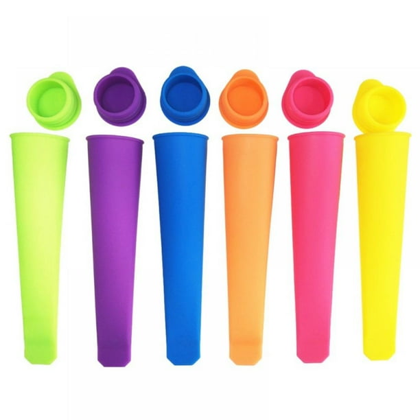 Silicone Popsicle Molds for kids, Set of 6 Reusable Ice Pop Mold