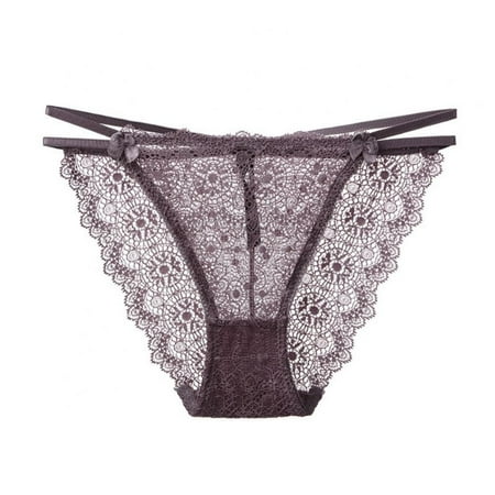 

Linen Purity G-String Womens Underwear Lace Low Rise - See Through Panties Breather Seamless Smooth Lace Thongs for Women