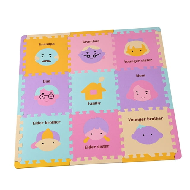 9 pcs de Alfombras de espuma Rompecabezas dibujos Animados para Niños Juegos Decoración Hogar Macarena Esterillas de espuma que se enclavija