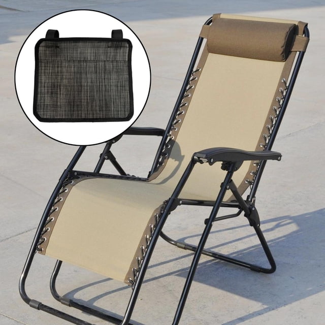 Bolsa lateral multifunción para silla antigravedad, bolsillos para silla de salón, bolsa de almacenamiento para silla antigravedad, de noche, s gris negro shamjiam Red de almacenamiento de sillones reclinables