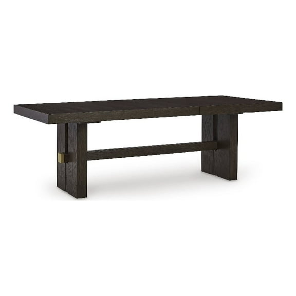 Ashley Furniture Burkhaus Rectangular Wood Dining Extension Table in Dark Brown