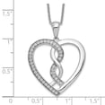 thumbnail image 3 of 925 Sterling Silver Fancy Necklace Chain Sentimental Expressions CZ Hearts Joined Together 18 inch with Poem Card mm, 3 of 6