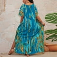 thumbnail image 3 of Kaftan Dress for Women Plus Size Bathing Suit Cover up Batwing Dress Loose fit mumu Dresses for Women Dark Blue One Size, 3 of 5