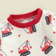 thumbnail image 6 of TOWED22 Toddler Newborn Boy Clothes 2 Piece Long Sleeve Print Cotton Pullover Top Elastic Waist Pants Fall Winter Outfits Set(White,18-24 M), 6 of 7
