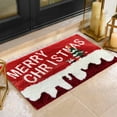 thumbnail image 6 of HomeKingdee Christmas Bathroom Rug Xmas Tree Snowflake Tufted Bath Mat Absorbent Non Slip Low Profile Shower Rug Front Door Mat, 6 of 6
