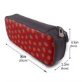 thumbnail image 3 of Lsque Strawberry Printed Big Capacity PU Leather Pencil Case Large Pencil Pouch Stationery Pen Bag Pencil Holder for Teen, 3 of 6