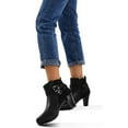 thumbnail image 5 of Pennysue Women's Black Short Boots Thin Chunky Heel Zipper Ankle Booties Size 8.5, 5 of 5