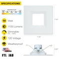 thumbnail image 4 of NUWATT 4 Pack, 5/6 Inch Retrofit LED Square Recessed Lighting, 5CCT 2700K/3000K/3500K/4000K/5000K Selectable, 1100 Lumens 14W, Dimmable 5/6" Square Downlight, 6in Square Can Light, Wet Rated, ETL, T2, 4 of 6