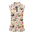 thumbnail image 4 of HCYSFG Womens Chicken Floral Polo Top Collared Sleeveless Quarter Zip Fitted Garden Farm Print Golf Shirt Summer Blouse, 4 of 4