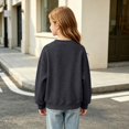 thumbnail image 5 of Grblisyd Girls Crewneck Sweatshirts Kids Fashion Loose Drop Shoulder Pullover Basic Long Sleeve Fall Winter Clothes, 5 of 6