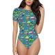 thumbnail image 1 of Balery Cars Transportation Body de cuello redondo de manga corta para mujer Tops de manga corta Tops básicos-XX-Large, 1 of 7