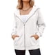 thumbnail image 3 of Sudadera con Capucha y Cremallera para Mujer, de Larga, Informal, con Capucha Crudo XXL, 3 of 8