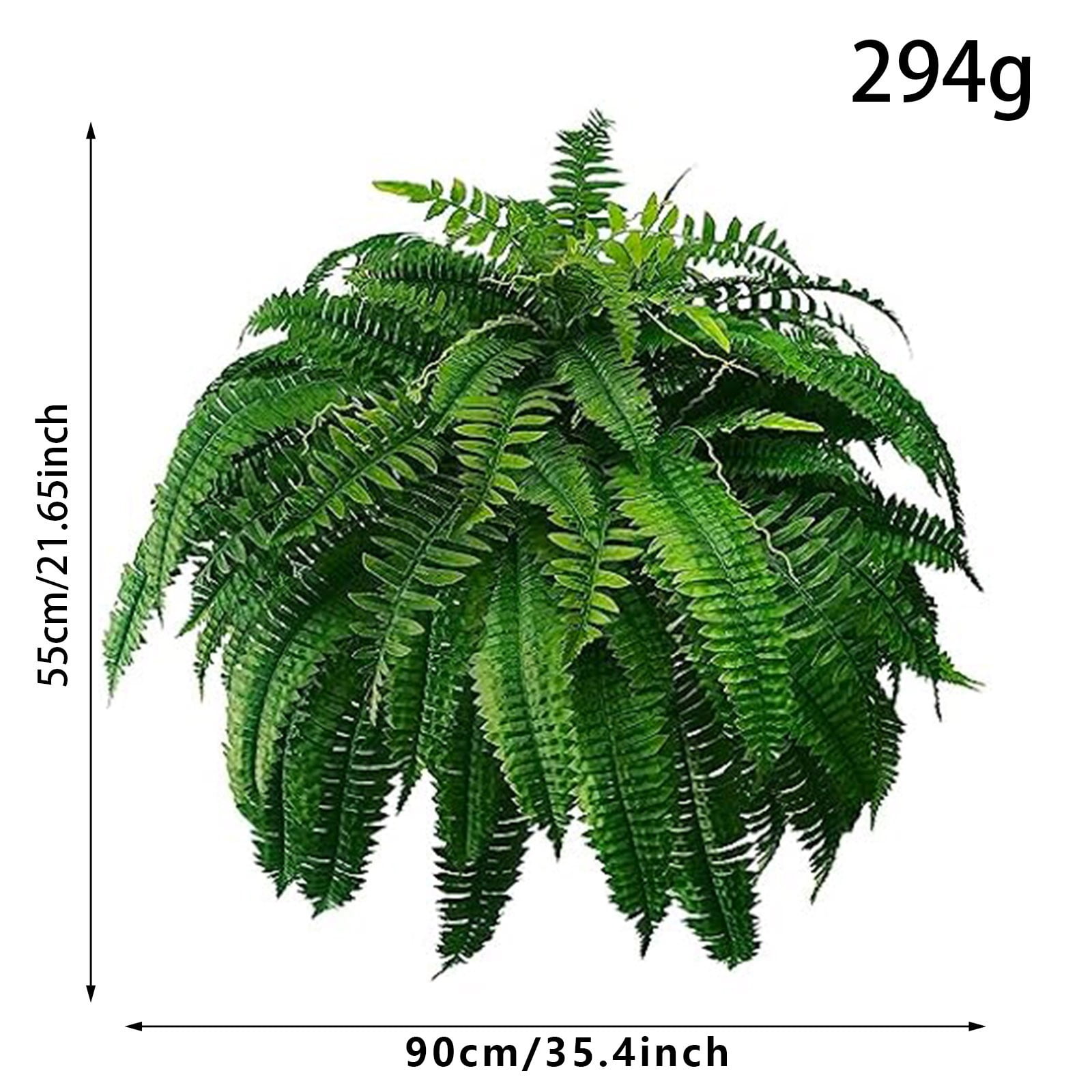 Artificial Boston Fern Large - Extra Realistic UV Resistant Fern Bush for Outdoors & Indoors - for Hanging Planters, Porch, Patio, Living Room & Office Decor