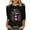 #03 Black, variant on Womens 3/4 Length Sleeve Shirts Halloween Blouses Fashion Halloween Printed Plus Size Tunic Tops Blouses Fall Casual Round Neck Pullover Halloween Holiday Costume TShirt