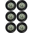 thumbnail image 1 of (6 piezas, negro) Mini termómetro higrómetro digital LCD Temperatura Humedad -50 ~ 70 10% ~ 99% Rh Indicador termohigrómetro para humidificadores de cocina de oficina, 1 of 5