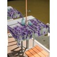 thumbnail image 2 of Square Outdoor Tablecloth with Umbrella Hole Spring Flowers Outside Table Cloth Waterproof Patio Table Cover Purple Botanical Floral Wooden Grain Zipper Tablecloths for Picnic Camping 60x60 Inch, 2 of 8
