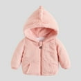 thumbnail image 2 of Povozer Toddler Zip up Hoodie Kids' Soft Sherpa Fleece Sweatshirt for Girls(Pink,3-4Y), 2 of 4