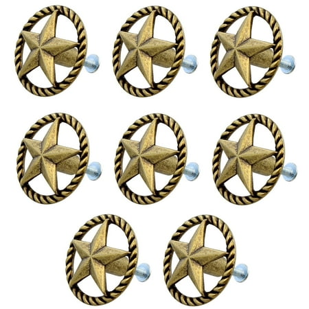 8 Piece Set Western Star Rope Drawer Pull Cabinet Knobs