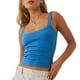 thumbnail image 1 of Camiseta sin mangas para mujer con tirantes finos, sin mangas, corte entallado, estampado liso, camiseta sin mangas recortada fresca y transpirable, 1 of 6