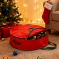 thumbnail image 6 of Christmas Wreath Storage Bag, 2 PACK Durable, Tarp Material, Zipper, Sturdy Carry Handle, Dust, Pest Protection - Ideal Home, Garage Organization for Holiday Wreath Decoration, 8.27 x 35.43 Inch, 6 of 6