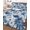 Navy, Blue, White, variant on Full Size Quilt Bedding Set, Blue Spring Floral Reversible Summer Quilt 3 Pieces, Watercolor Ombre Summer Botanical Lightweight Bedspreads Coverlets with 2 Pillow Shams for All Seasons