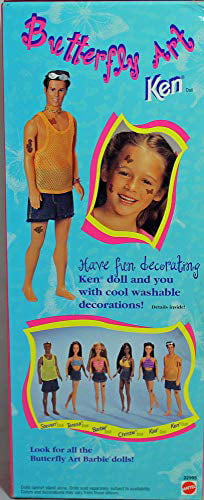 Barbie butterfly art Kenn with cool decorations for Ken and you 1988