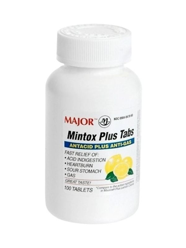 Mintox Plus chewable antacid indigestion heartburn Gas tablets