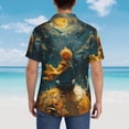 thumbnail image 4 of Fuzoiu Whimsical Starry Night Scene Print Hawaiian Shirt for Men, Summer Beach Casual Short Sleeve Button Down Shirts, Men’s Beach Summer Shirts with Pocket,Small, 4 of 7