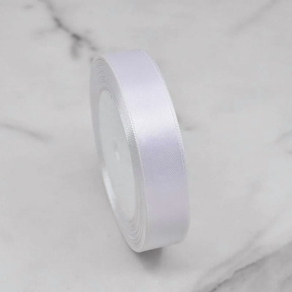White Satin Ribbon 2cm * 22.8m, Solid Color Fabric Silk Ribbon for Gift Wrapping, Hair Bows, Crafts, Wreaths, Floral Bouquets, Wedding Party, Baby Shower, DIY Handmade Projects