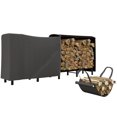 thumbnail image 1 of Outsunny 8ft Firewood Rack with Cover and Carrier Wood Storage Holder Black, 1 of 10