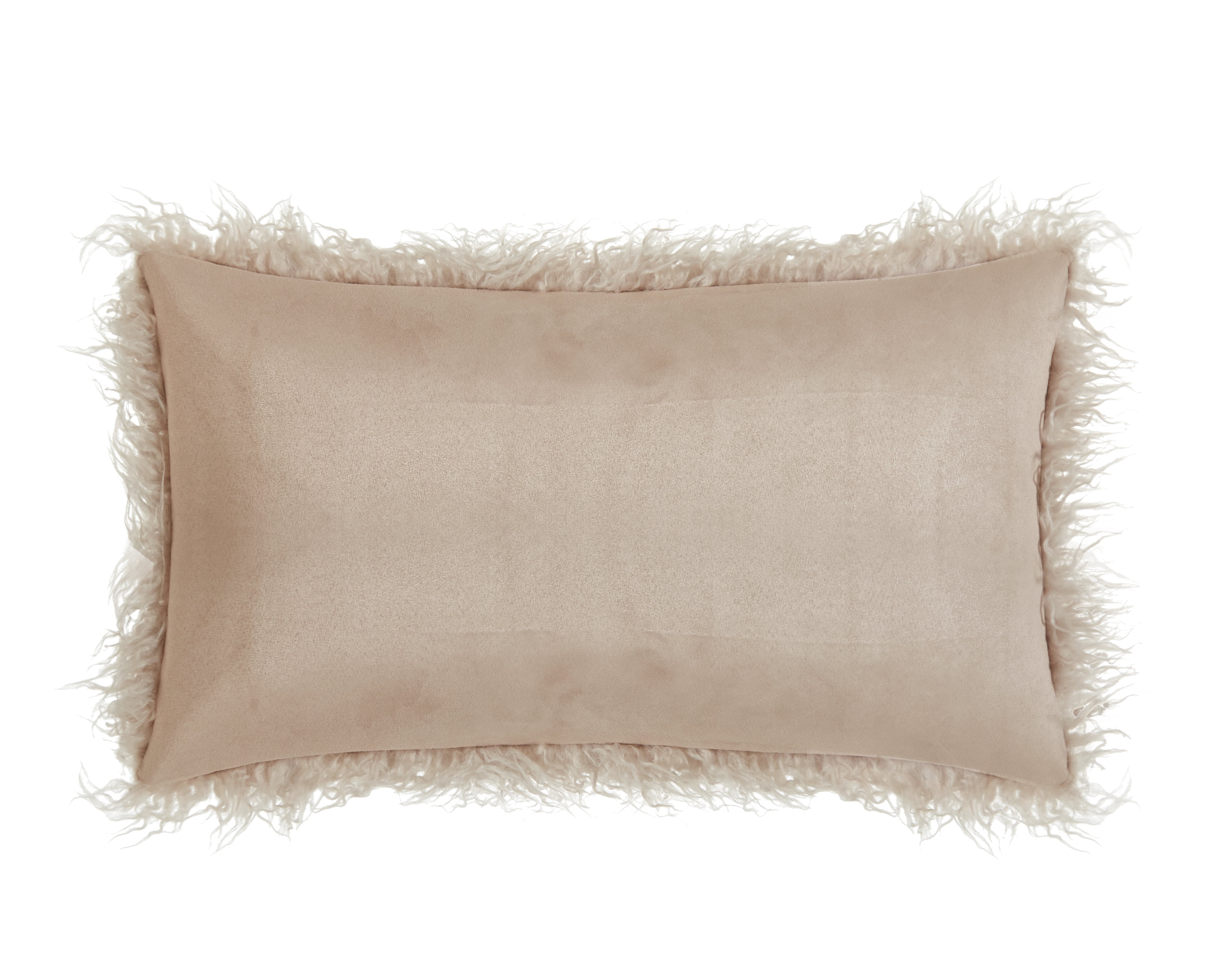 Better Homes & Gardens Mongolian Faux Fur Oblong Pillow, 12 x 21, Taupe