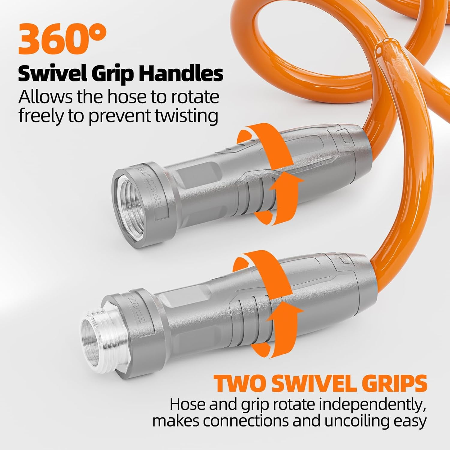 SPECILITE Lightweight Coil Garden Hose 50 ft, Flexible Coiled Water Hose for Boat, Greenhouse, Yard, Patio