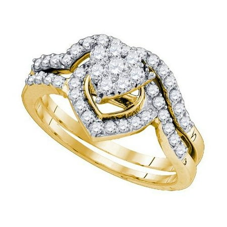 0.75Ctw Diamond Seville Bridal Set Womens Fixed Ring Size - 7