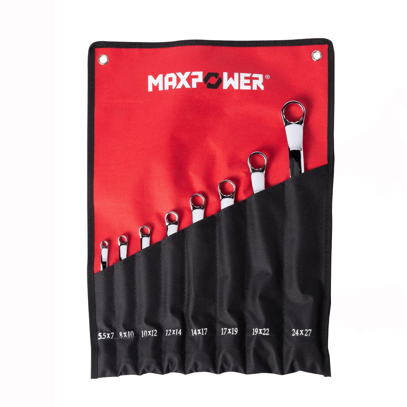 MAXPOWER Double Offset Box End Wrench Set (5.5mm - 27mm), Metric, 8PCS, Holiday Gift