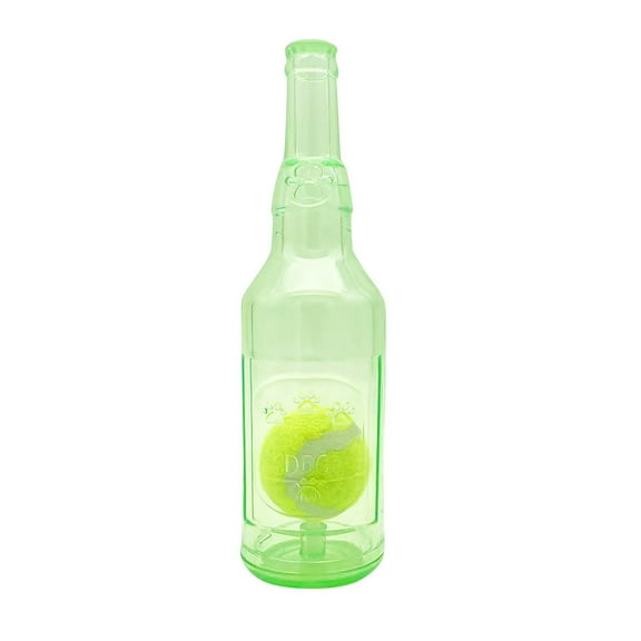 Bottle Toy for Dogs - TPR Water Bottle Chew Toy with Tennis Ball Inside, Crunchy/Squeaky for Mental Stimulation