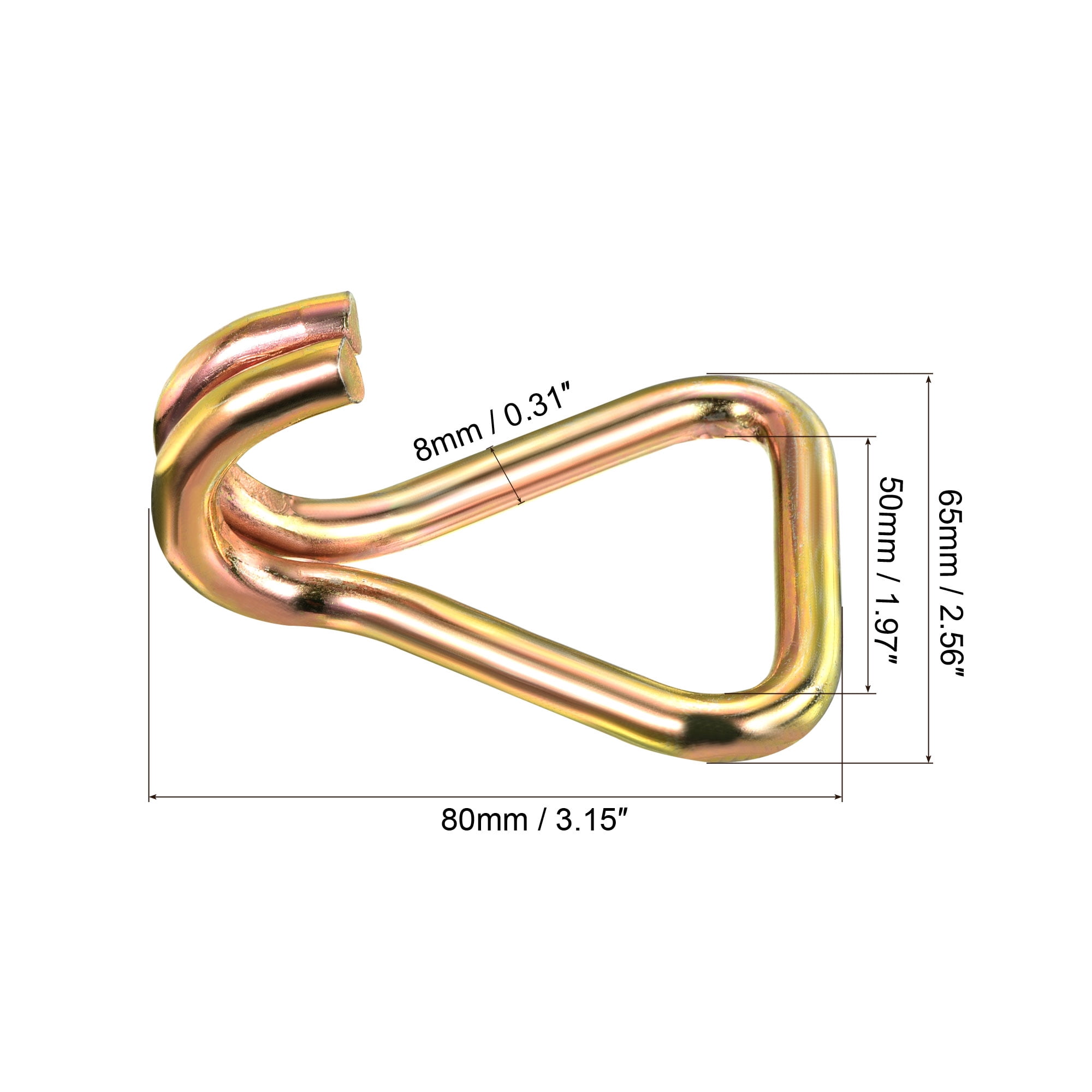 Unique Bargains Ratchet Double J Strap Hook for Tie Down Strap 80x65mm