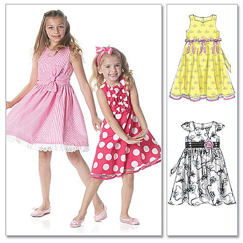 McCall's Pattern Children's and Girls' Lined Dresses, CHJ (7, 8, 10, 12 ...
