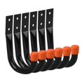 thumbnail image 4 of 6 ganchos de garaje de hierro resistente que ahorran espacio, prácticos y resistentes ganchos de pared para colgar cables, cestas, bicicletas y patio. Naranja, 4 of 8